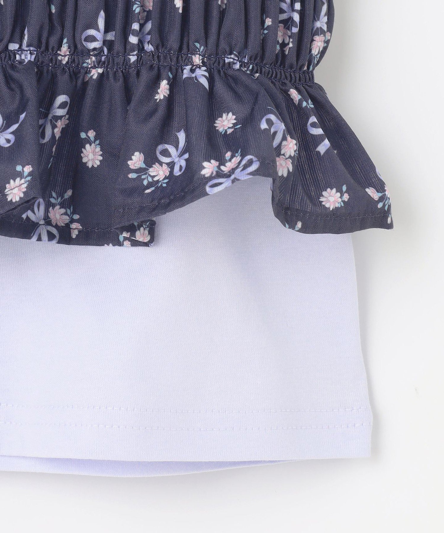 Футболка Flower x Ribbon с бюстье ANY KIDS, Navy [575] — фото 2