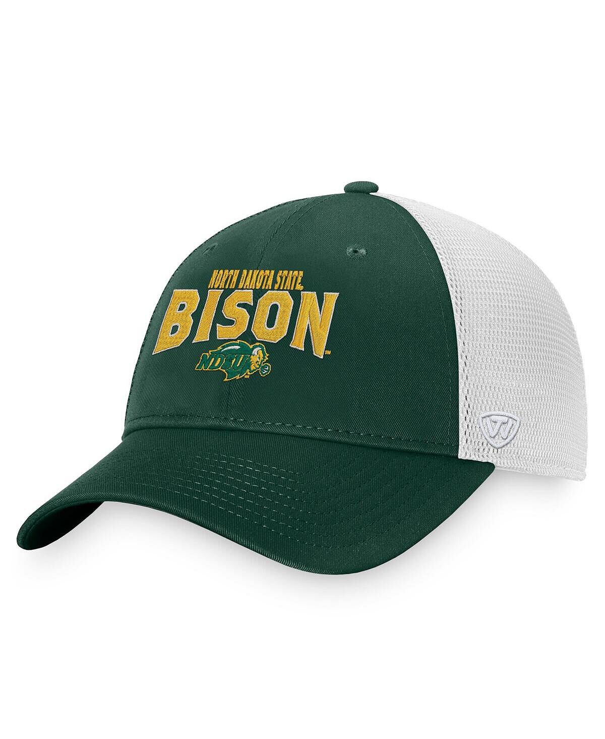 

Мужская зелено-белая кепка NDSU Bison Breakout Trucker Snapback Top of the World