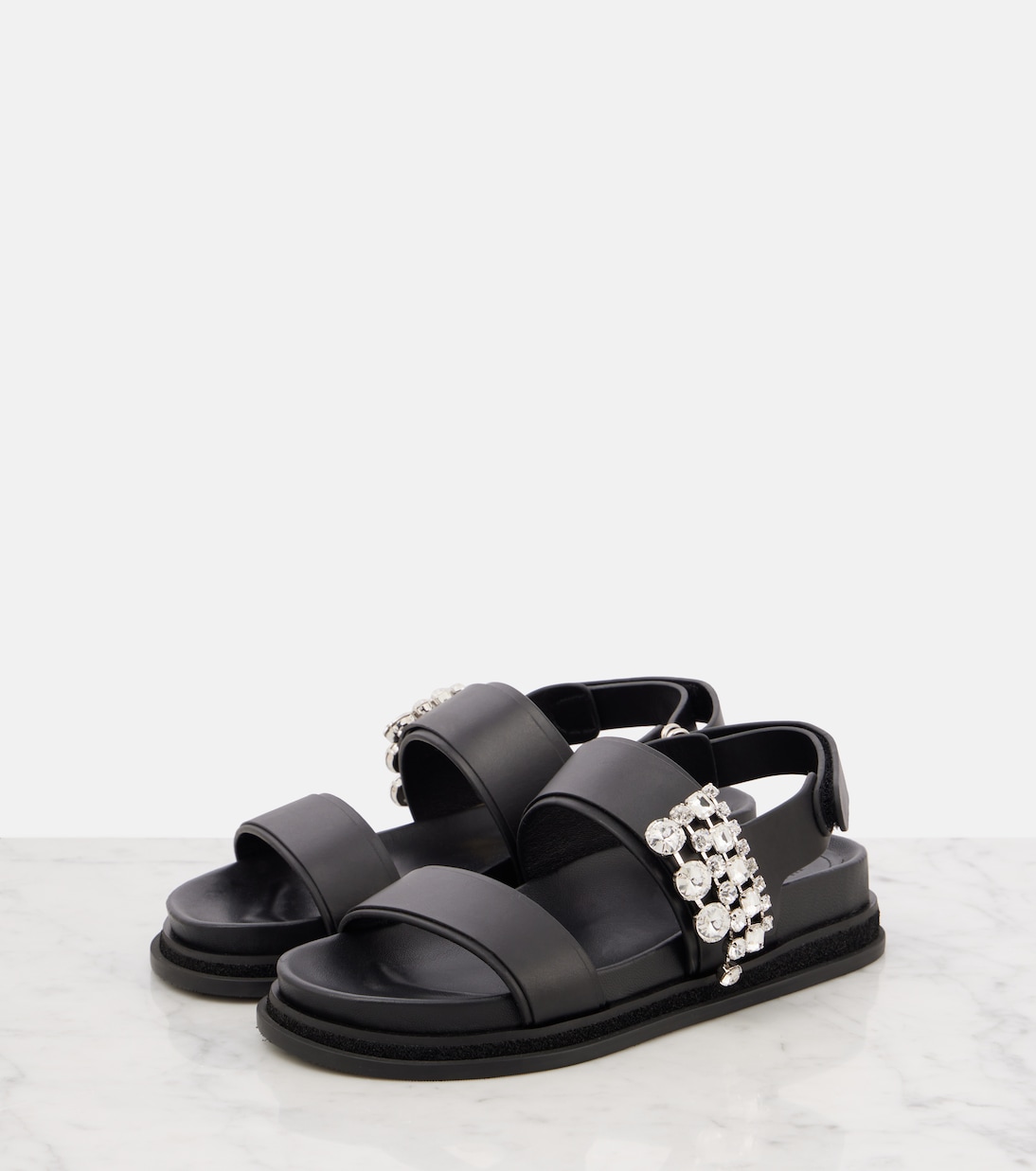 Сандалии из кожи с декором Verity Jimmy Choo, черный — фото 4