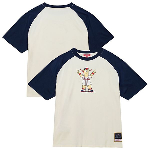 

Женская футболка raglan atlanta braves boyfriend цвета крем Mitchell & Ness