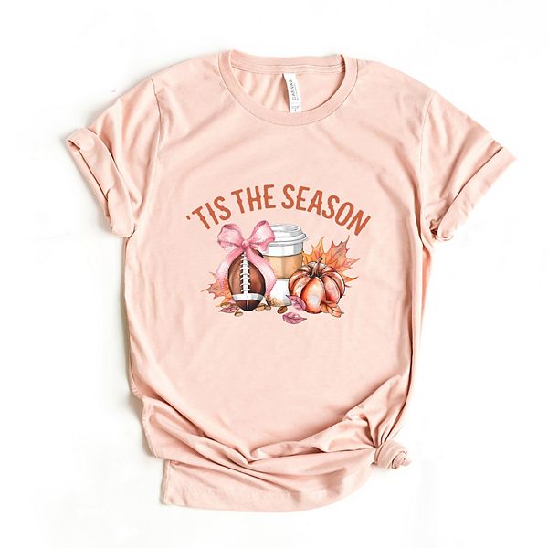 

Coquette tis the season fall - женская футболка с коротким рукавом и принтом Simply Sage Market, Blush, Зеленый, Coquette tis the season fall - женская футболка с коротким рукавом и принтом Simply Sage Market, Blush