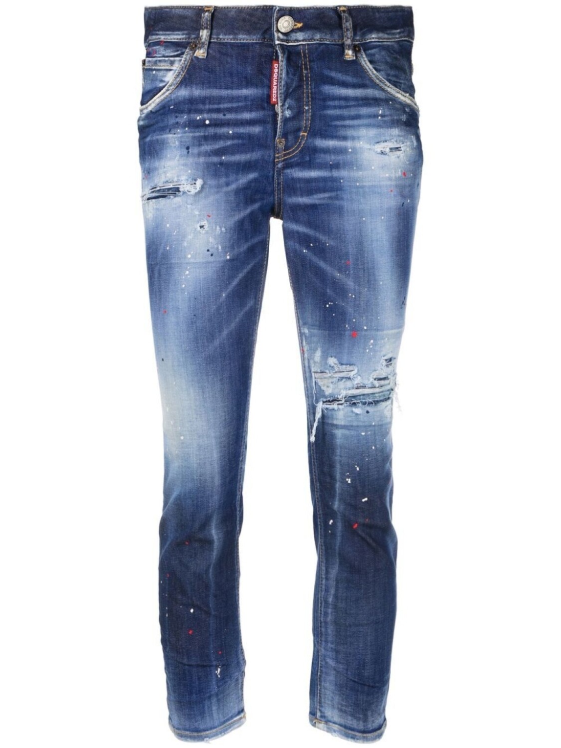 

Dsquared2 джинсы скинни с эффектом потертости, синий