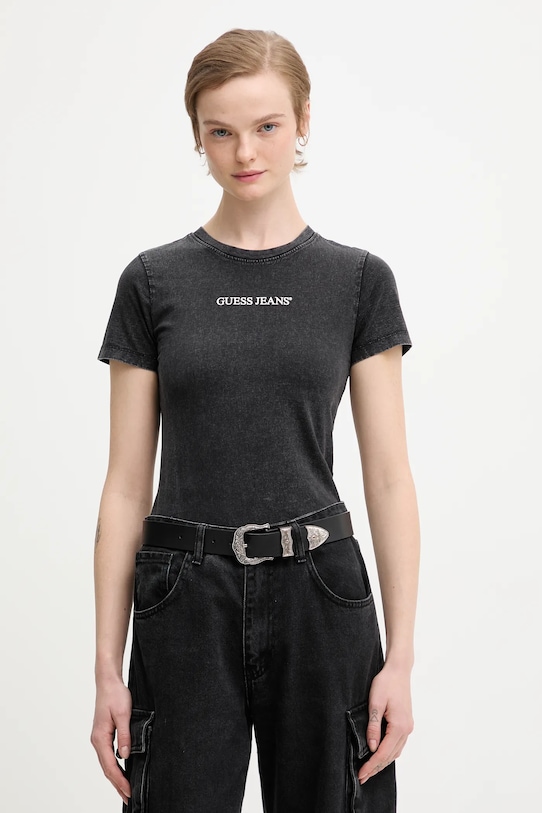 

Хлопковая футболка Guess Jeans, черный