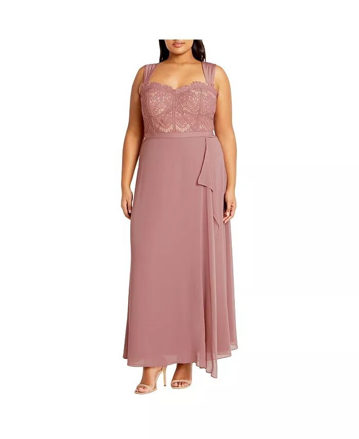 

Платье макси Sweet Evie больших размеров CITY CHIC, розовый