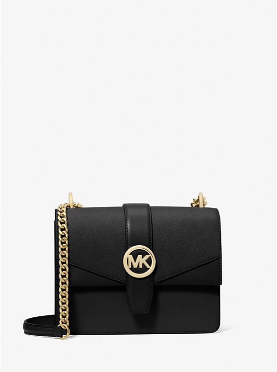 

Маленькая сумка через плечо из сафьяновой кожи Greenwich Michael Kors, черный