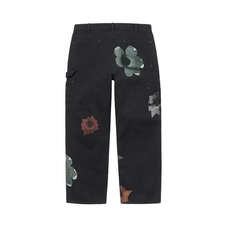 Брюки Supreme x Nate Lowman Double Knee Painter Pant 'Black' — фото 2