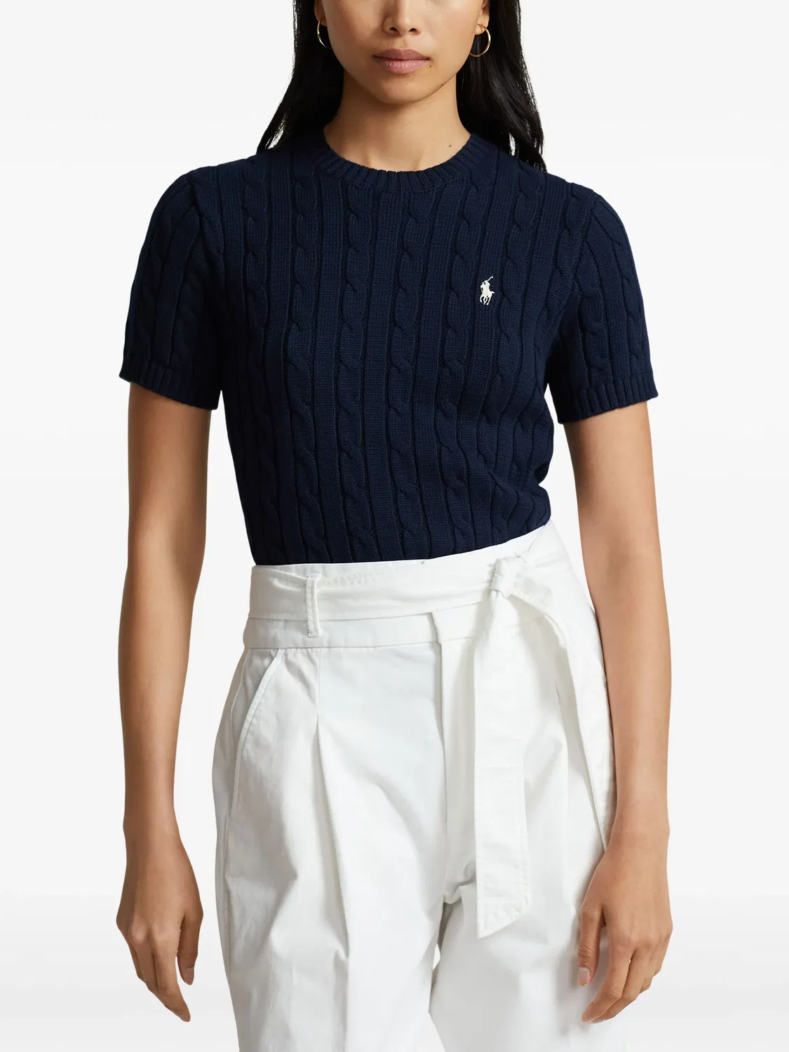 Футболка фактурной вязки Polo Ralph Lauren, синий — фото 3