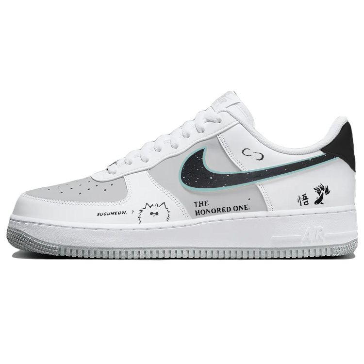 

Nike Air Force 1 противоскользящие и износостойкие легкие низкие скейтерские кроссовки мужские серые белые черные бело-серо-черные, цвет White Gray Black