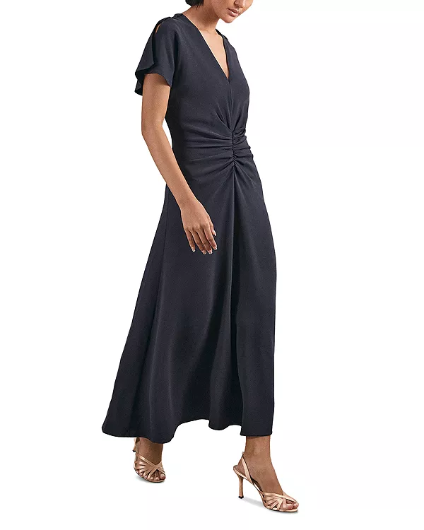 

Платье Rowe petite с присборенной передней частью Reiss, синий