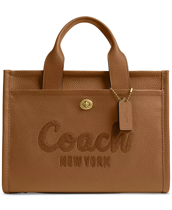 

Средняя кожаная сумка-тоут Bubble с карманами COACH, коричневый