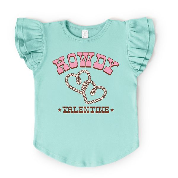 

Футболка Howdy Valentine с рукавами-крылышками и принтом в виде сердец на веревочке The Juniper Shop, Seafoam