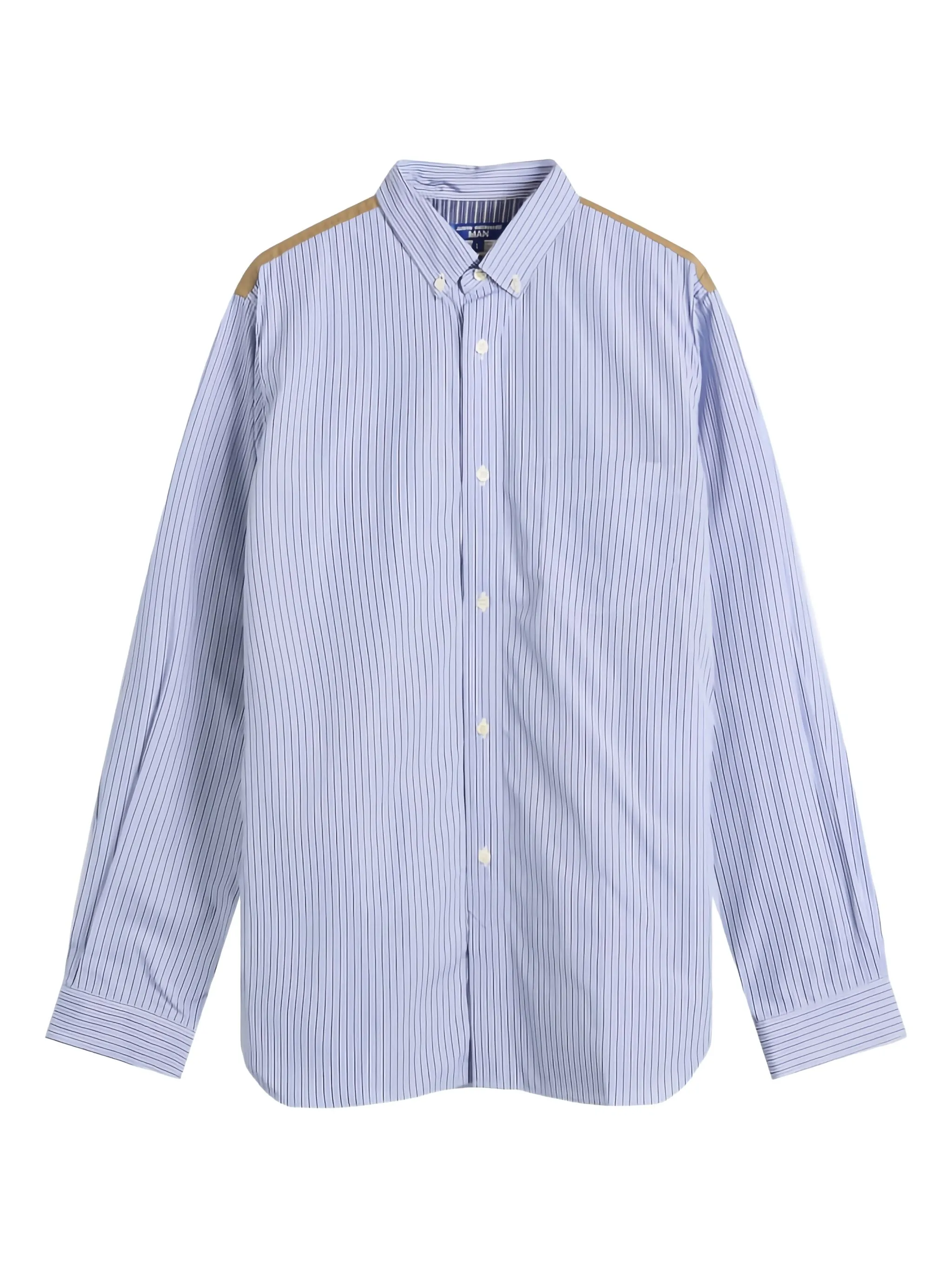 

Рубашка со вставками в полоску Junya Watanabe Man, синий