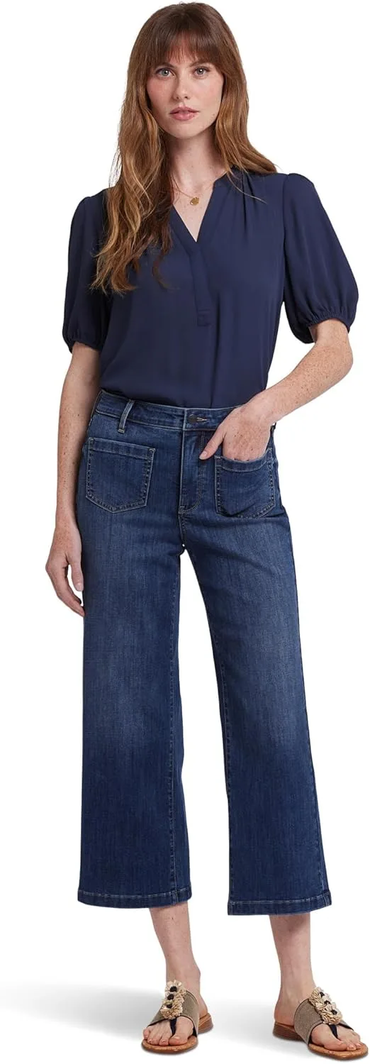 

NYDJ Women's Coco Relaxed Wide Leg Crop Jeans в цвете Rio Rapids