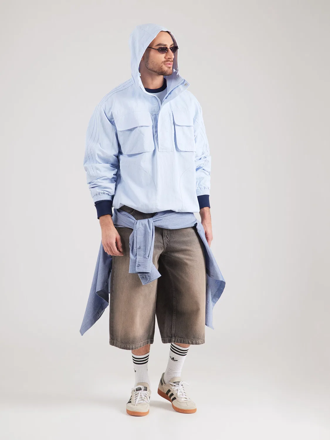 Куртка Adidas Originals Between-Season BRITCORE светло-голубого цвета — фото 4