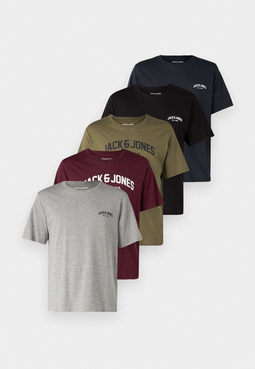 

Футболка с принтом JJJOSH TEE 5 PACK Jack & Jones, темно-зеленый