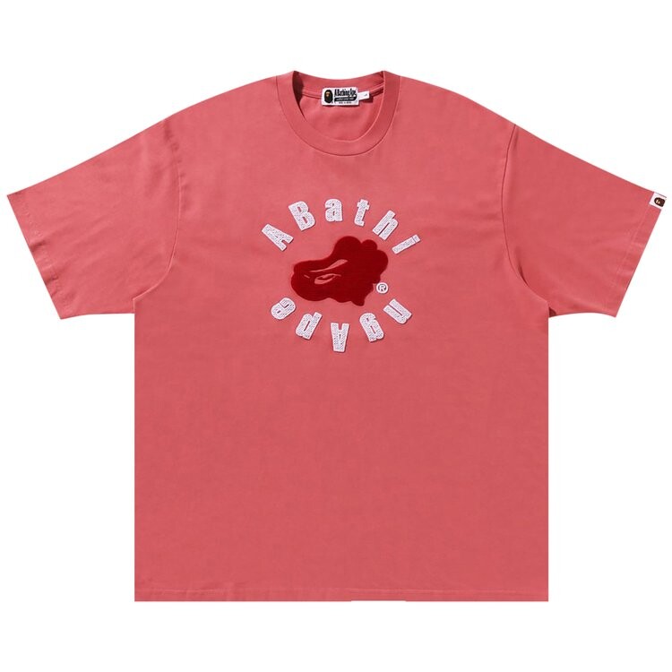 

Футболка BAPE Circular Ape Head Relaxed Fit Tee, розовый