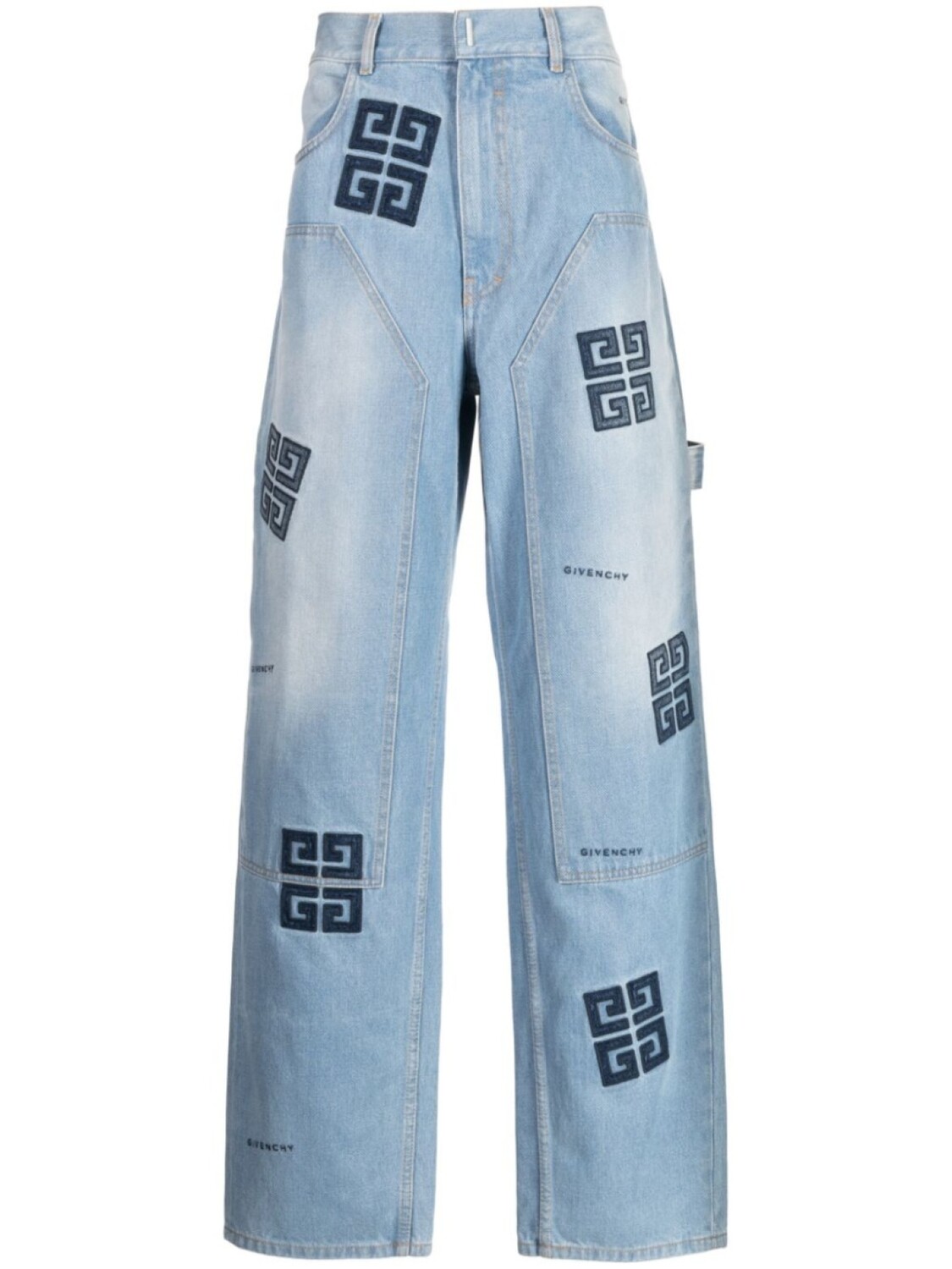 

Givenchy джинсы с завышенной талией и логотипом 4G, синий