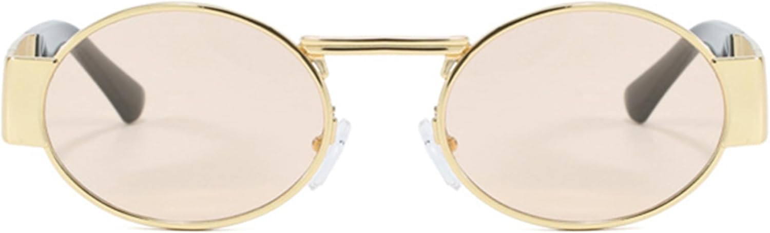 

bullabulling Модные панк-солнцезащитные очки, маленькие овальные женские солнцезащитные очки, дизайнерские винтажные мужские солнцезащитные очки, солнцезащитные очки UV400, Tea