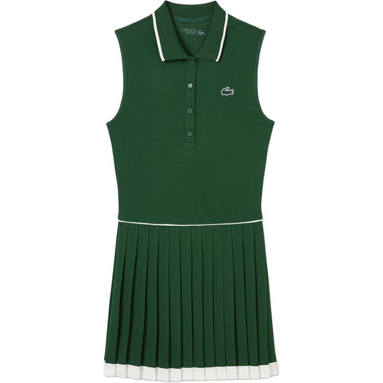 

Мини-платье без рукавов с вышитым логотипом LACOSTE, темно-зеленый/мультиколор
