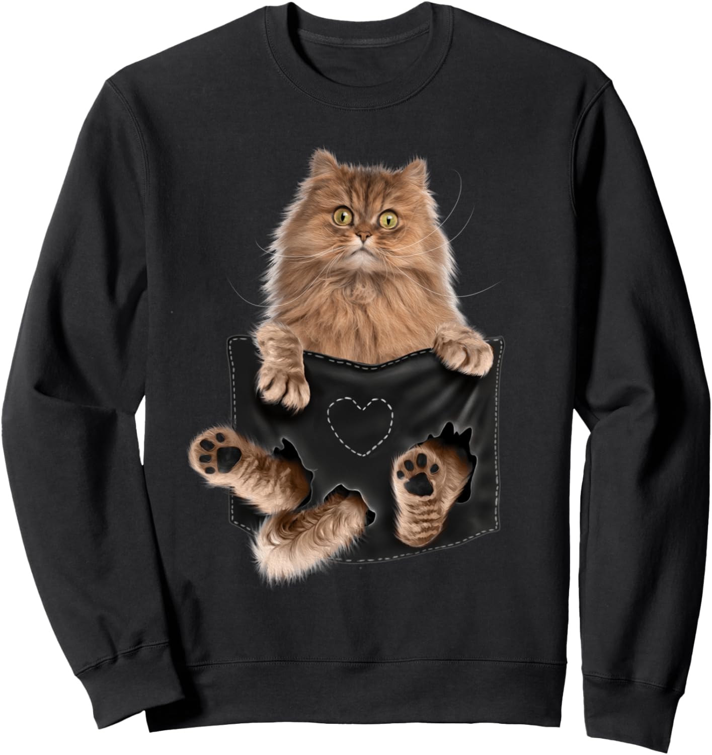 

Толстовка с изображением персидского кота в кармане, черная Cat In Pocket, Черный, Толстовка с изображением персидского кота в кармане, черная Cat In Pocket