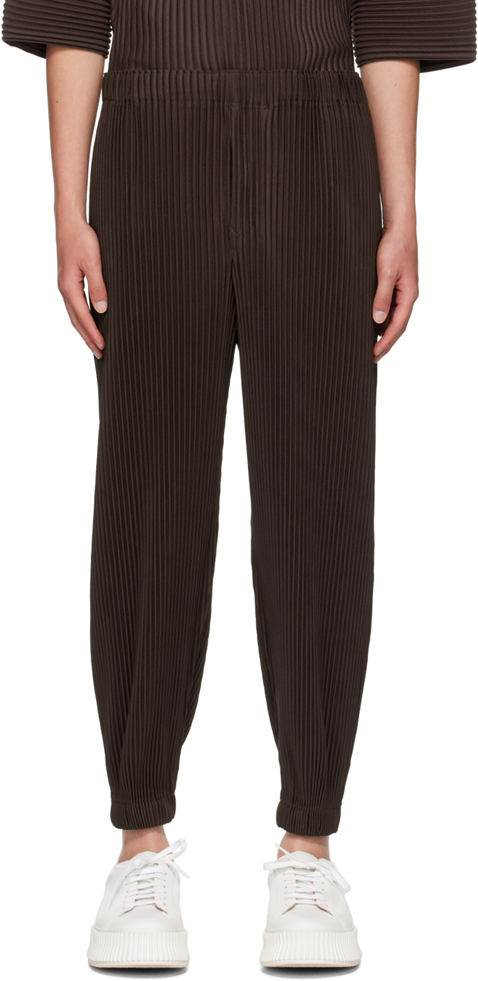 

Коричневые брюки ежемесячного цвета июня HOMME PLISSe ISSEY MIYAKE
