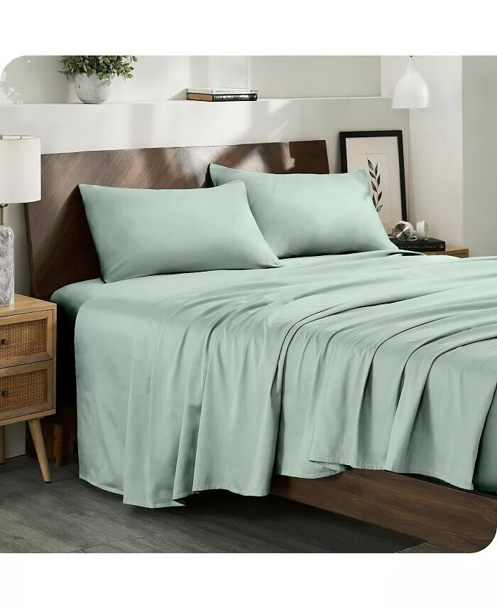 

Комплект простыней из органического хлопка и сатина Twin XL Bare Home, зеленый