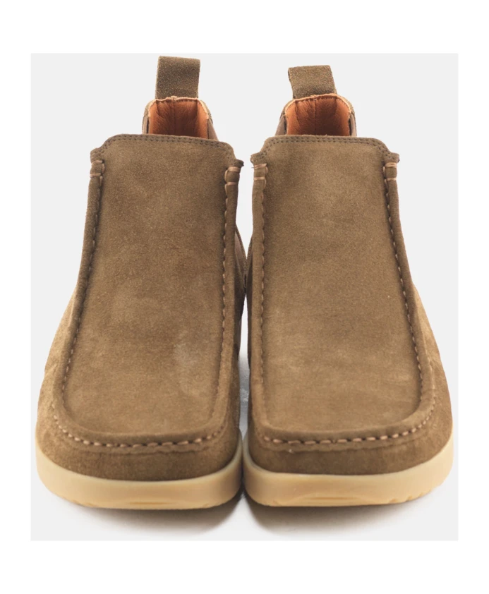 Роскошные замшевые ботинки челси оливкового цвета. Nature Footwear, зеленый — фото 4