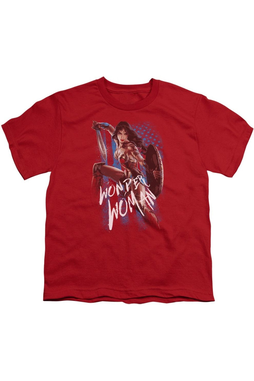 

Футболка с коротким рукавом для детей "Чудо-женщина: Американская героиня" Gildan, красный