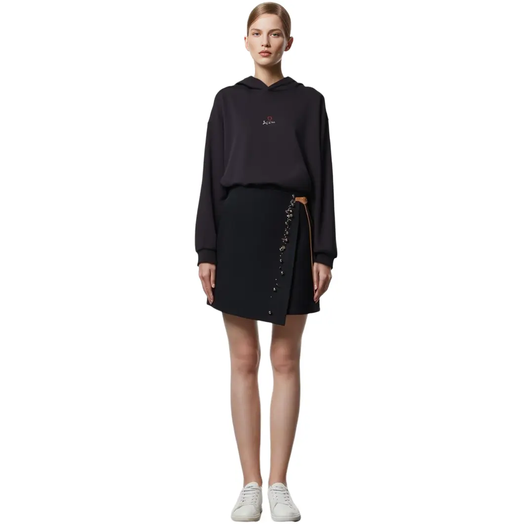 Толстовка Balenciaga с карманом-кенгуру, черный — фото 3
