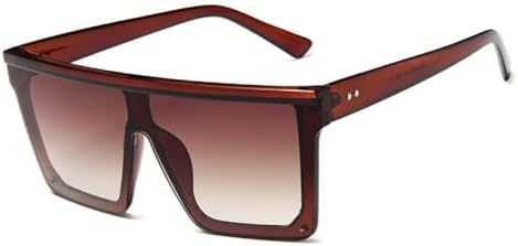 

Женские классические квадратные солнцезащитные очки с плоской верхней частью, фиолетовое зеркальное покрытие, защита от ультрафиолета UV400 (2027 год) MTZJH, Brown Tea