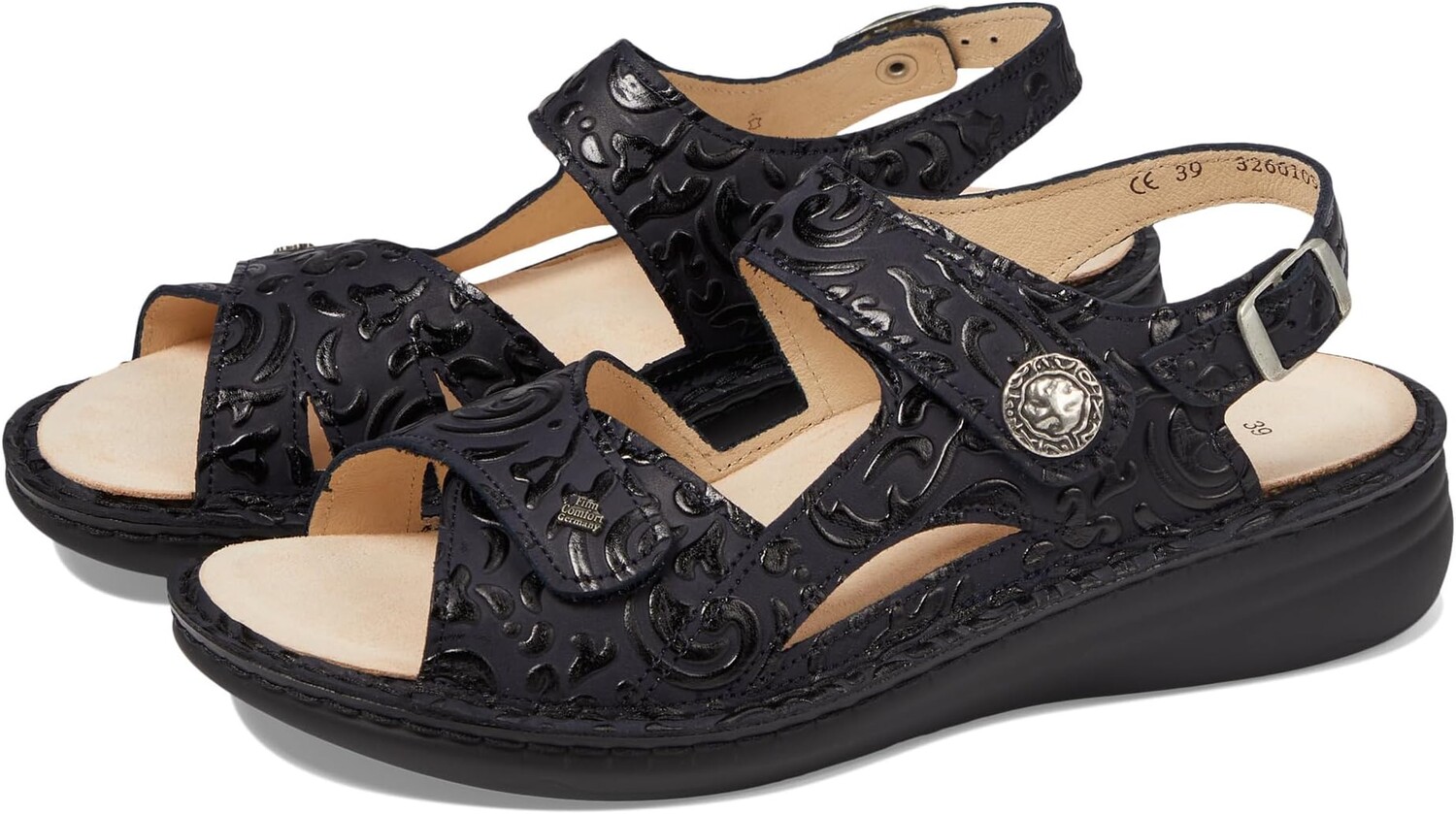 

Сандалии на плоской подошве Barbuda Finn Comfort, цвет Blue Arabesque