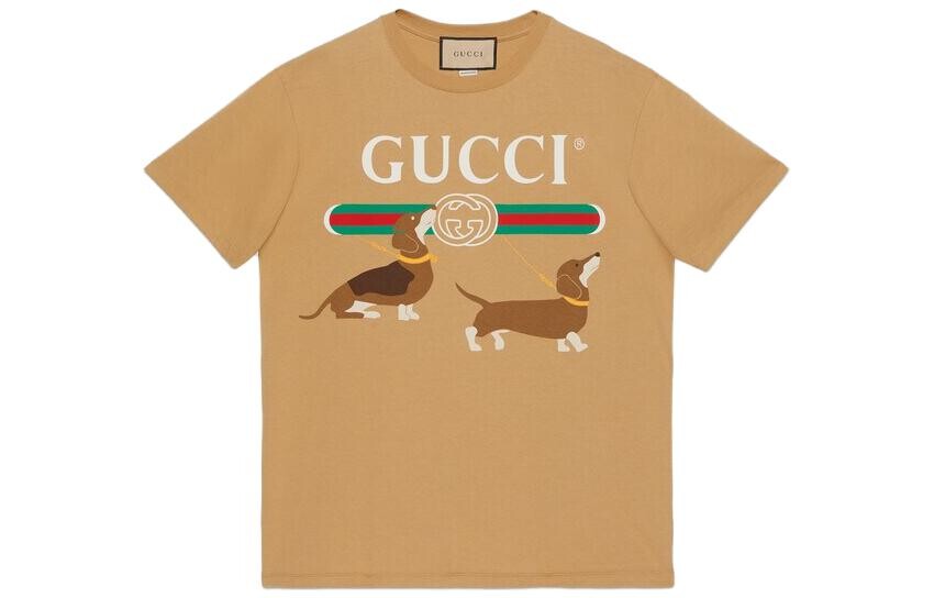 

Футболка мужская Gucci с принтом собак, коричневый