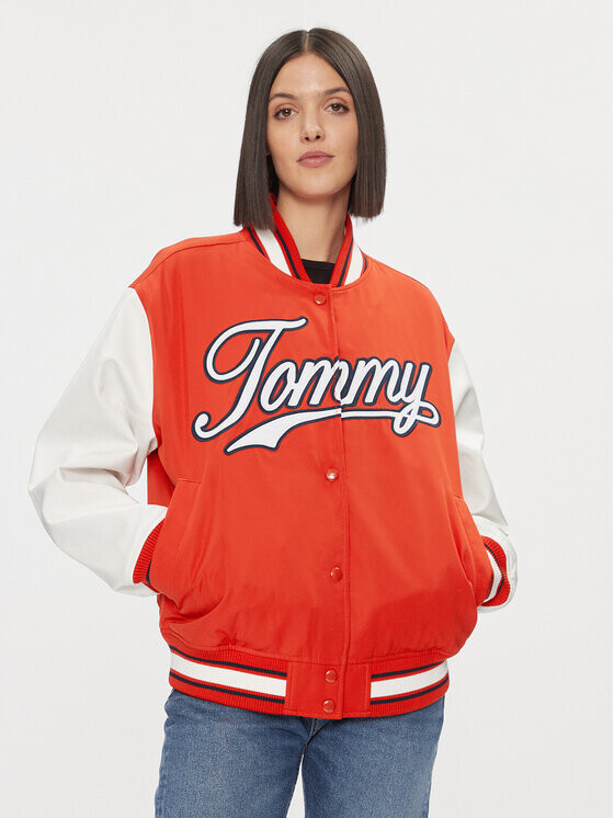 

Бомбер свободного кроя Tommy Jeans, красный