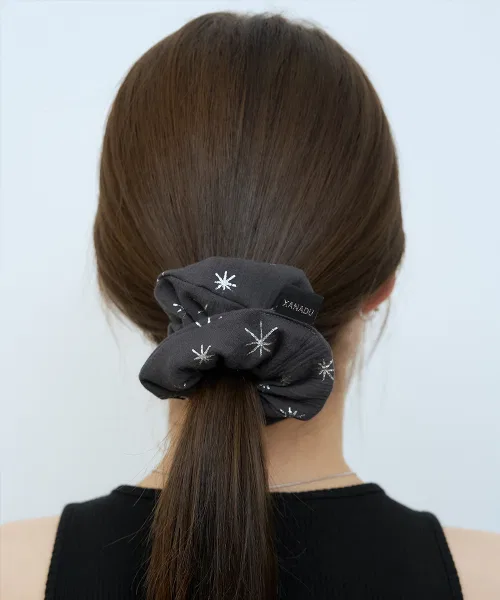 Резинка для волос SPARKLE SCRUNCHIE XANADU, хлопок, серый
