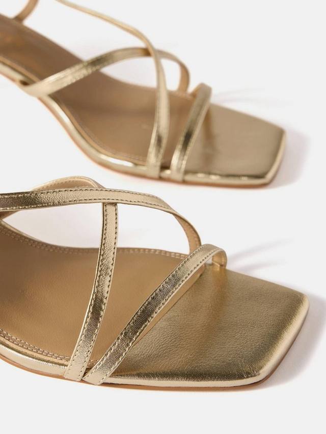 Босоножки-лодочки на тонких ремешках Mint Velvet, Gold — фото 3
