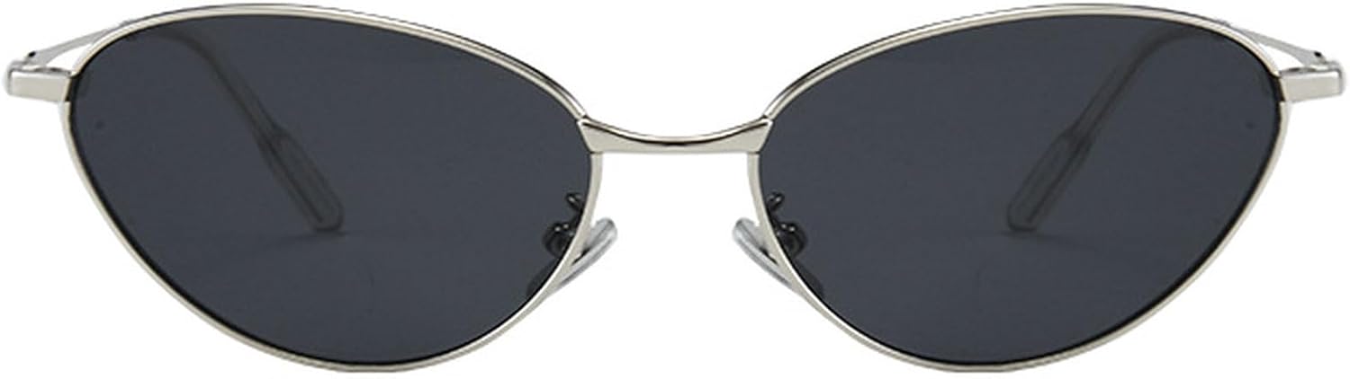 

Солнцезащитные очки «кошачий глаз» для женщин, защита от ультрафиолета UV400, металлическая оправа, коричневые солнцезащитные очки, модный стиль, женские солнцезащитные очки mincl, Silver Gray