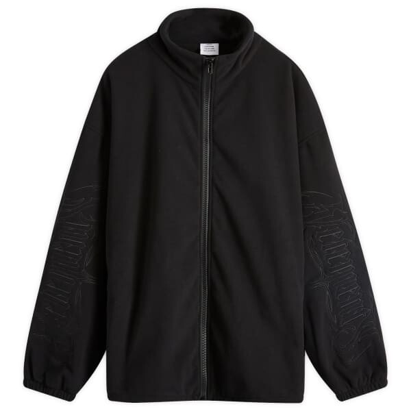 

Флисовая куртка с вышитым металлическим логотипом Vetements, черный
