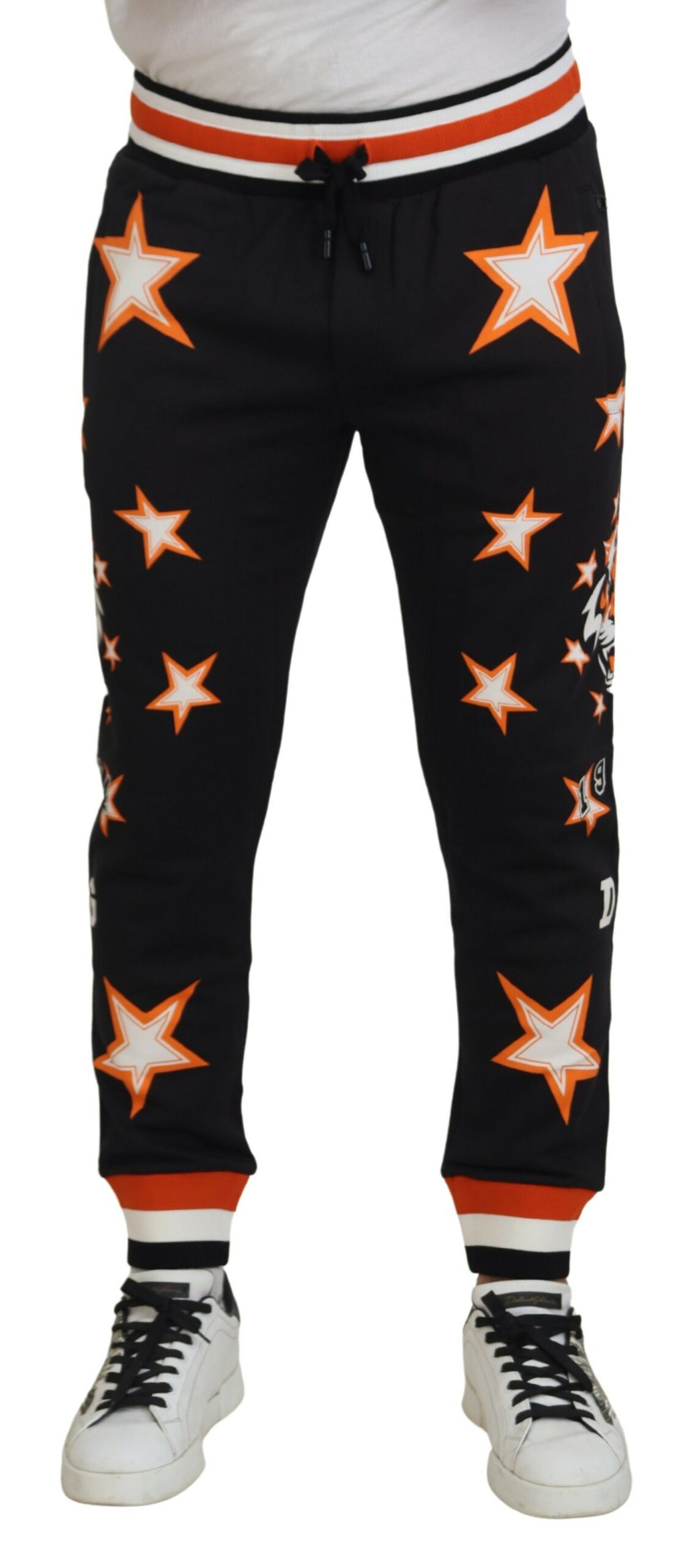 Элегантные повседневные спортивные штаны Black Star Dolce & Gabbana, черный