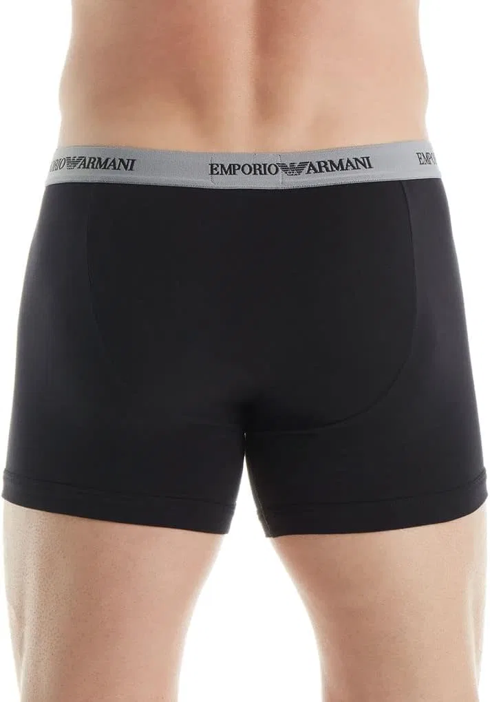 Боксеры 2-pack хлопковые Emporio Armani, серый/синий — фото 4