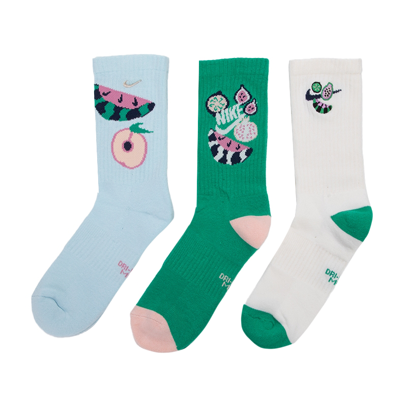 

Повседневные Plus Big Kids' утепленные носки Crew 3 пары Nike, синий/зеленый/белый