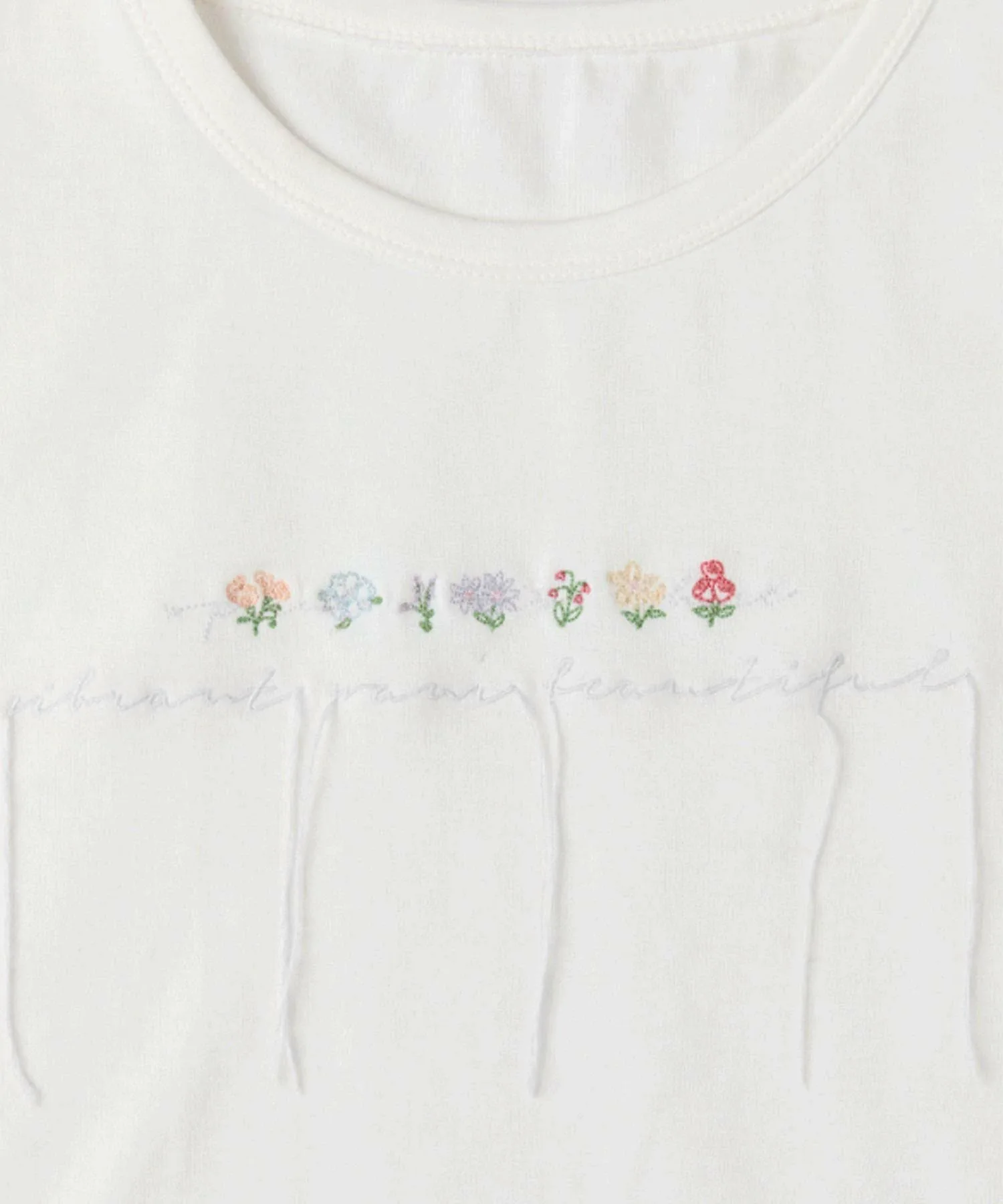 Детская футболка с вышитыми оборками на рукавах [aimoha-KIDS-] Aimoha Kids, white — фото 3