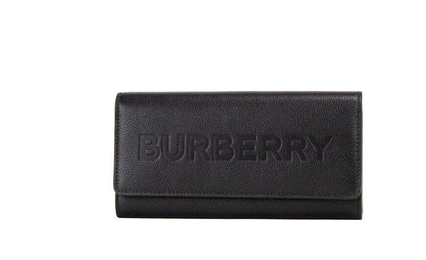

Кошелек-клатч Porter из черной зернистой кожи с тисненым логотипом Burberry