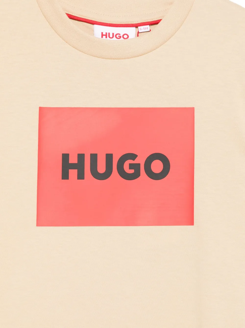 Футболка из хлопка с логотипом коробки HUGO KIDS, нейтральный — фото 2