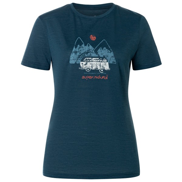 

Женская футболка с надписью «Доломитовые Альпы» - мериносовая рубашка Super.Natural, мультиколор