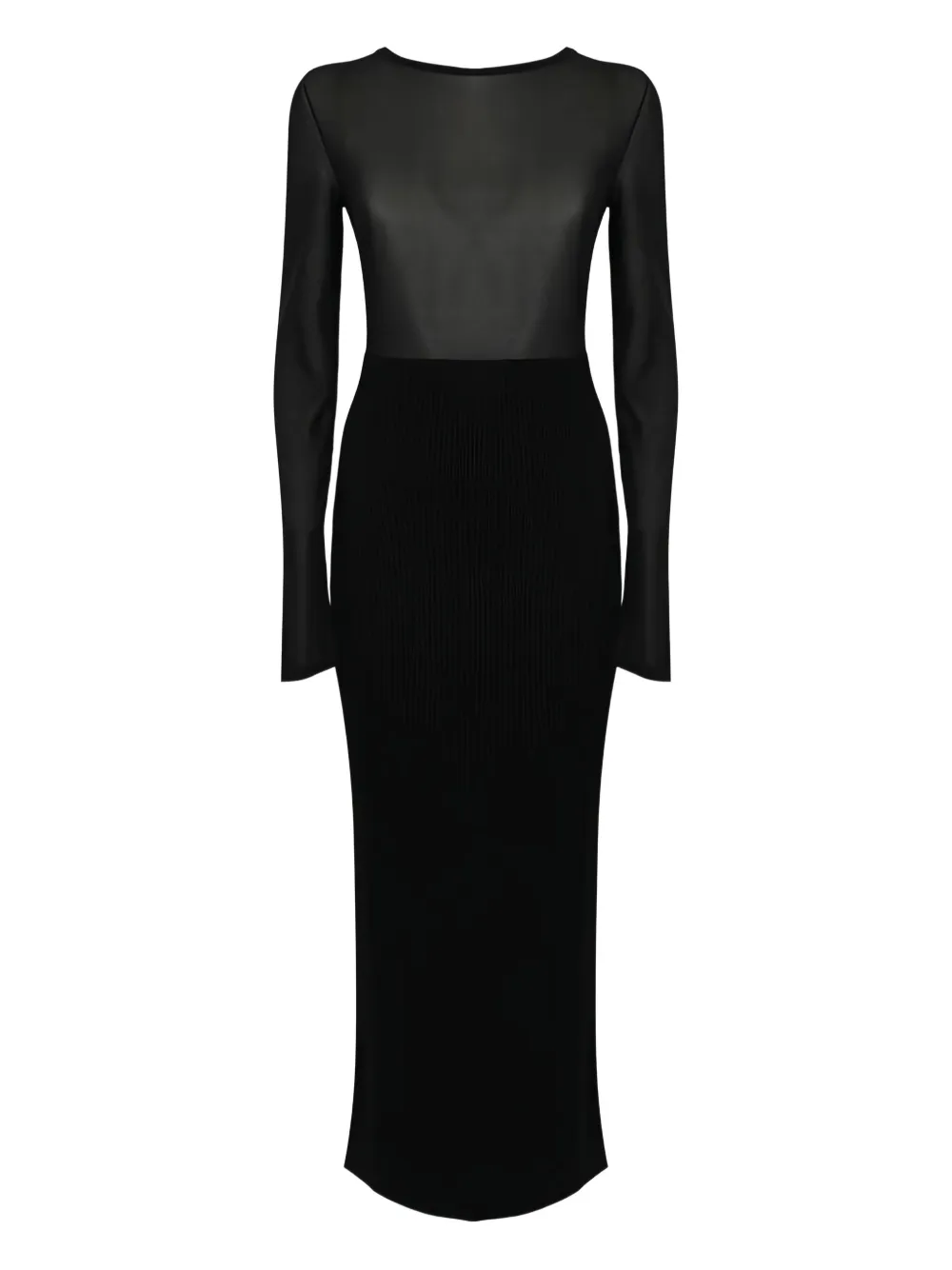 

Макси-платье с длинными рукавами и рубчиком Liviana Conti, черный