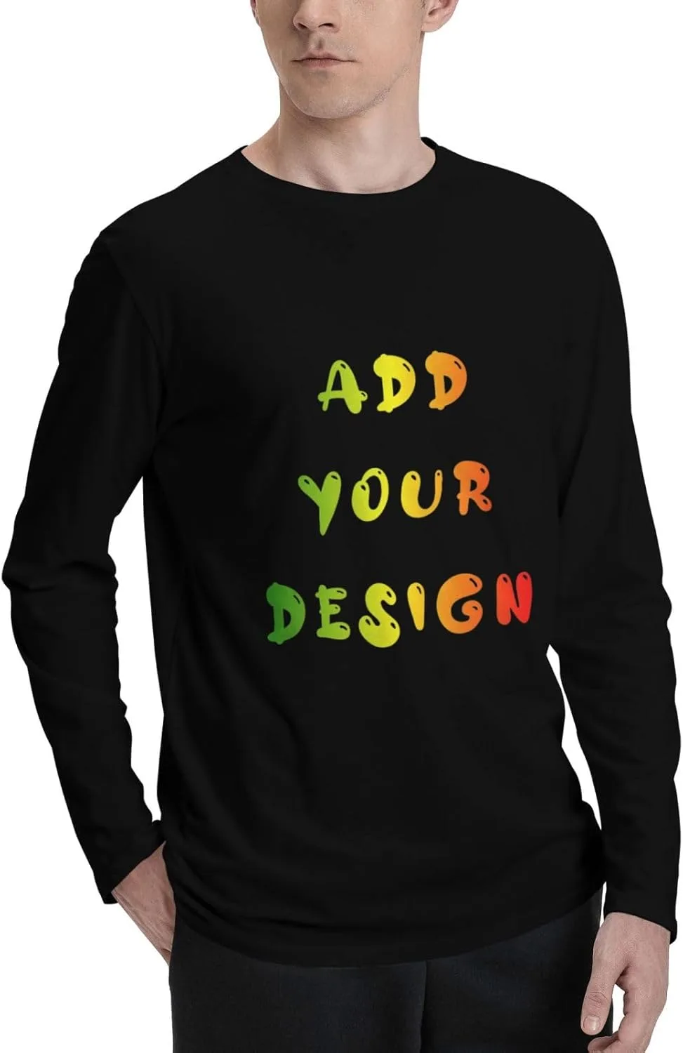 Мужская футболка с длинным рукавом Custom Cotton Crew Neck — фото 2