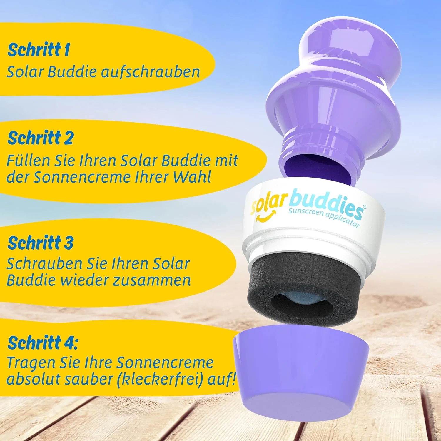 Многоразовый аппликатор для солнцезащитного крема Solar Buddies Solar Buddies, Full Purple Full Nude — фото 4