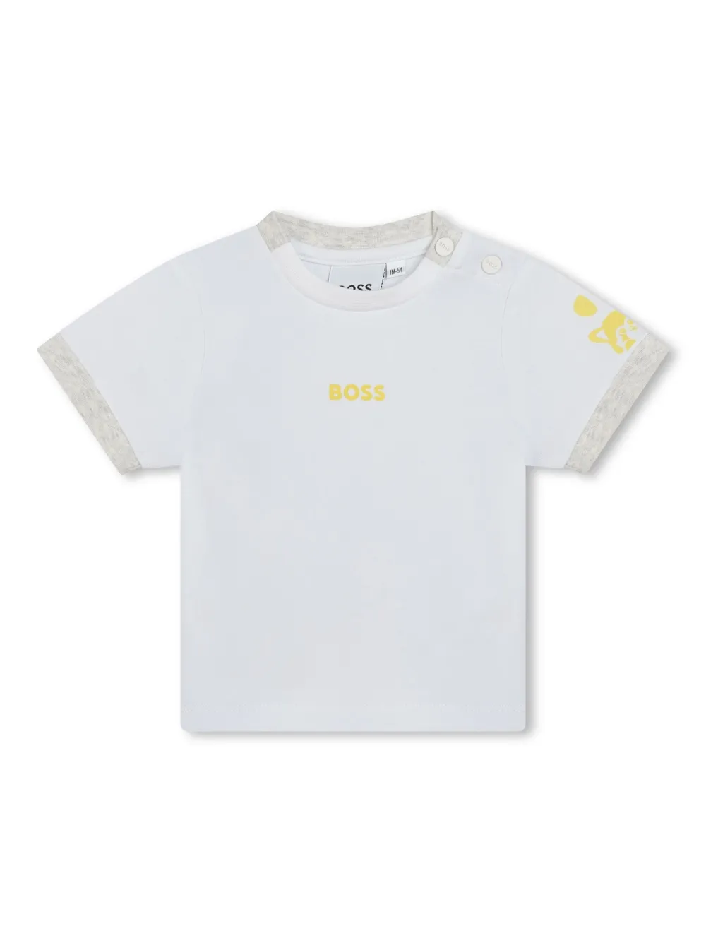 Комплект из футболки и комбинезона с вышитым логотипом BOSS Kidswear, желтый — фото 3