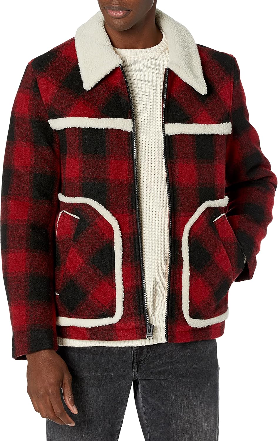 Мужская куртка Levi's Rancher, Red Plaid Wool Blend