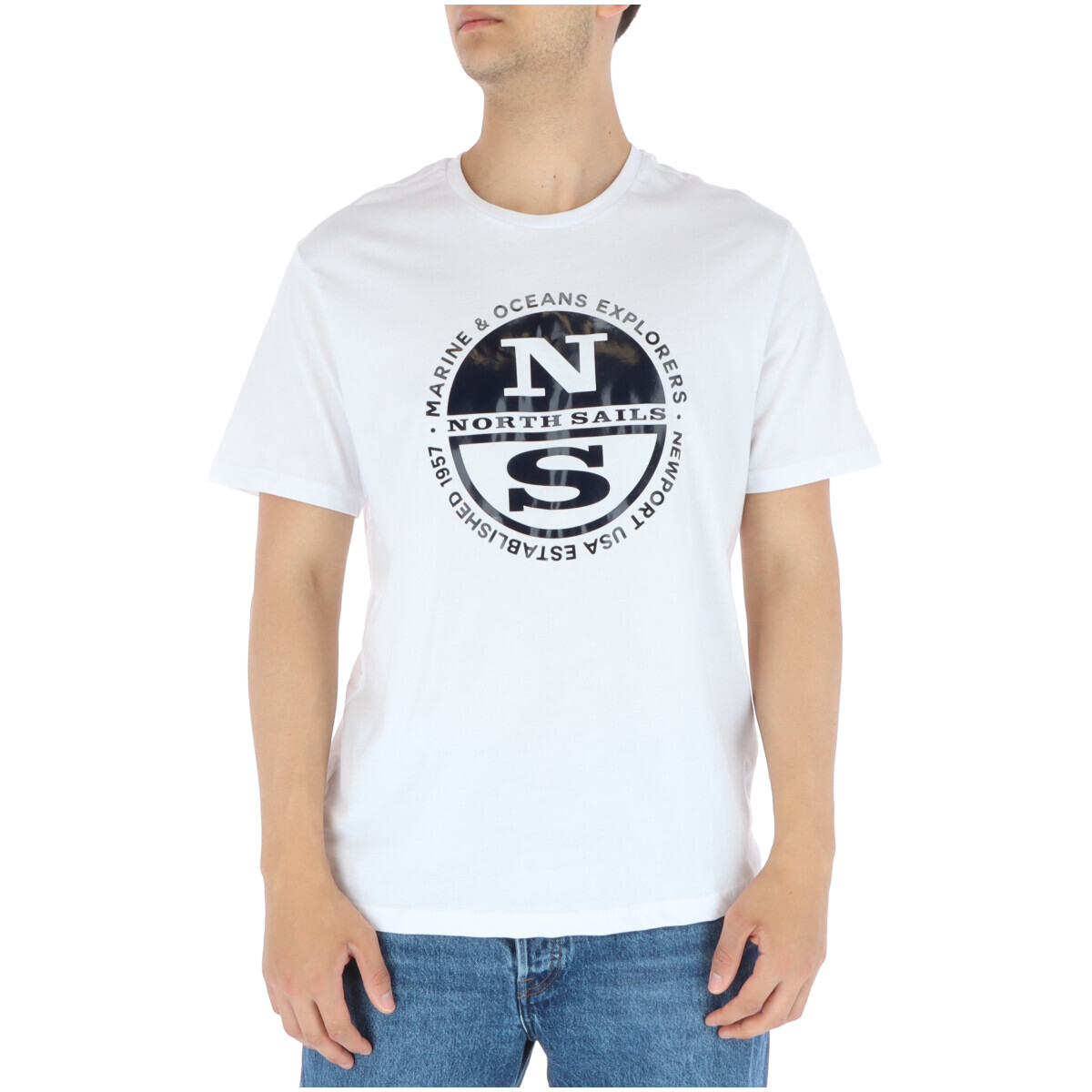 

Футболка мужская North Sails с фирменным принтом, белый